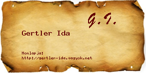 Gertler Ida névjegykártya